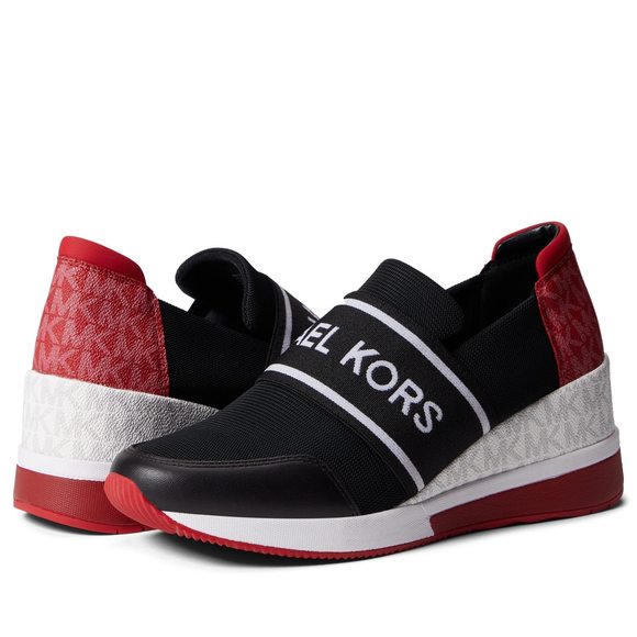 Michael Kors Women's Felix Trainer Sneakers, Black/Red Multi, 9 - Picture 1 of 1